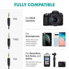 Load image into Gallery viewer, Movo VXR10 Universal Shotgun Mic for Camera - Camera Microphone for DSLR, iPhone and Android Smartphones - Compatible with Canon EOS, Nikon, and Sony Cameras - with Shock Mount, Deadcat Windscreen

