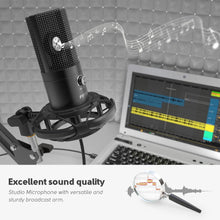 Cargar imagen en el visor de la galería, FIFINE Studio Condenser USB Computer Microphone Kit With Adjustable Scissor Arm Stand Shock Mount for YouTube Voice Overs-T669
