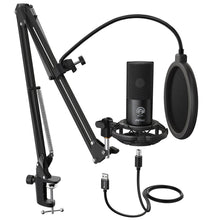 Cargar imagen en el visor de la galería, FIFINE Studio Condenser USB Computer Microphone Kit With Adjustable Scissor Arm Stand Shock Mount for YouTube Voice Overs-T669

