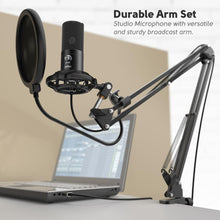 Cargar imagen en el visor de la galería, FIFINE Studio Condenser USB Computer Microphone Kit With Adjustable Scissor Arm Stand Shock Mount for YouTube Voice Overs-T669
